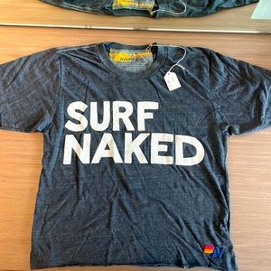 Aviator Nation Surf Naked bolt boyfriend Tee NWT , Size Small